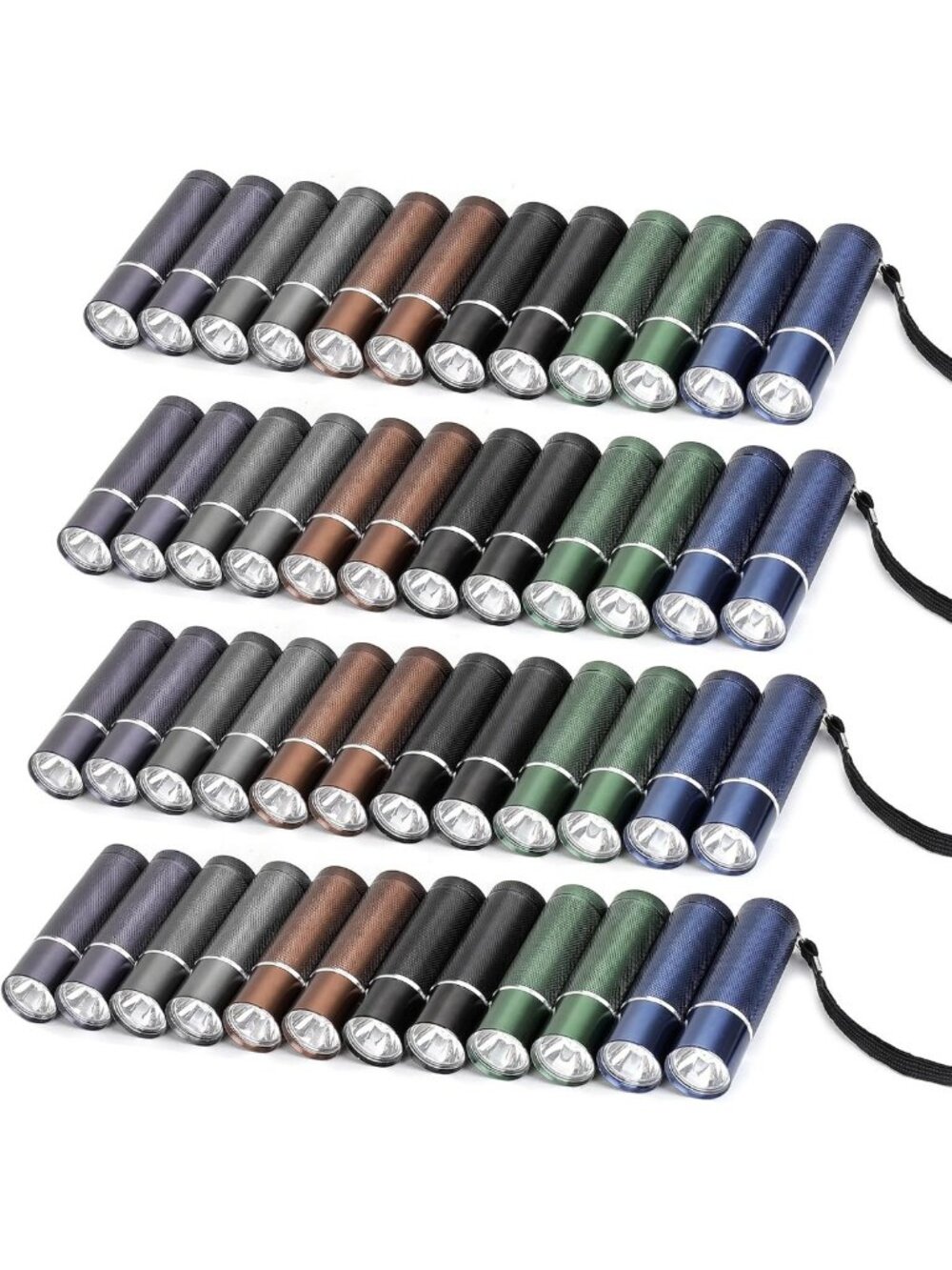 48-Pack Aluminum LED Flashlights Set - Bright, Durable, Batteries Included